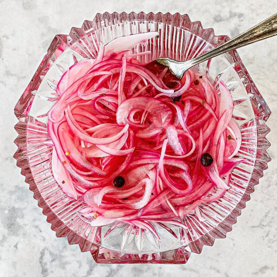 Quick Pickled Red Onions - Recipe photo by Encharted Cook