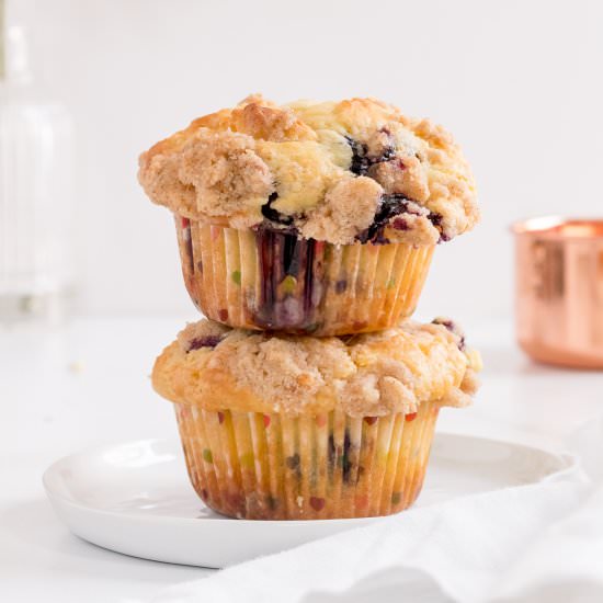 Blueberry White Chocolate Muffins - Recipe photo by mapleandthyme