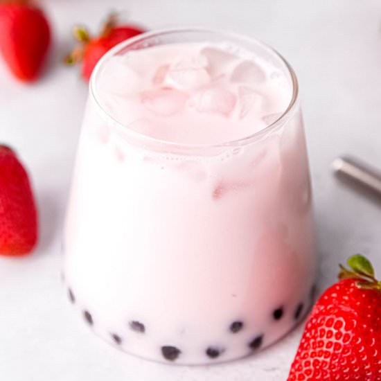 Strawberry Milk Tea - Recipe photo by Theoregondietitian