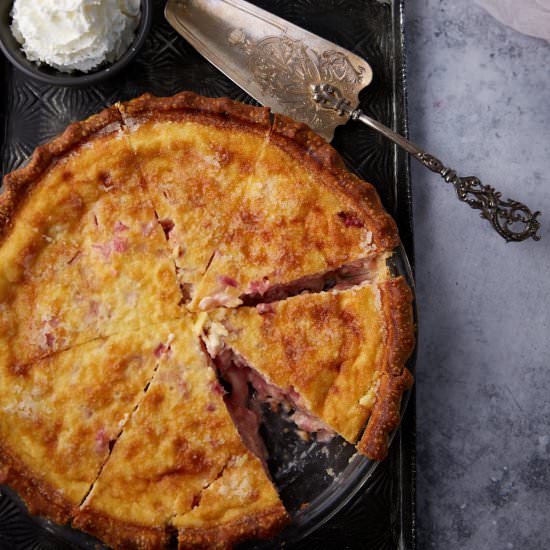 Rhubarb Custard Pie - Recipe photo by Barbara Curry