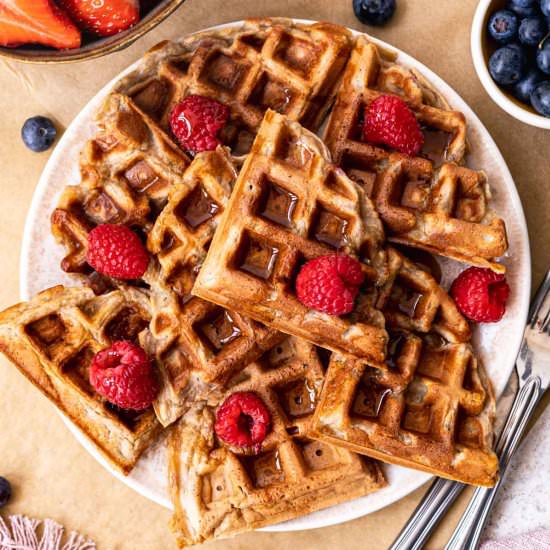 Vegan Protein Waffles - Recipe photo by Sixhungryfeet