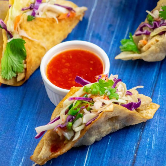 Copycat Applebee’s Wonton Tacos - Recipe photo by JawnsICooked