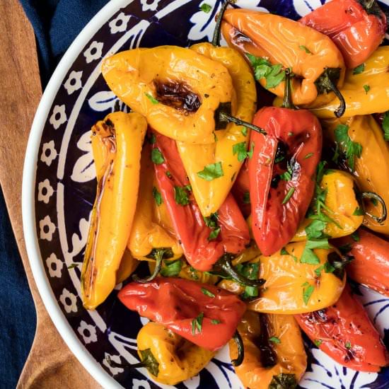 Roasted Mini Peppers - Recipe photo by Chef Molly
