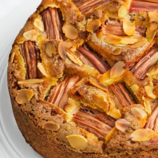 Rustic Rhubarb Cake - Recipe photo by noshingwiththenolands