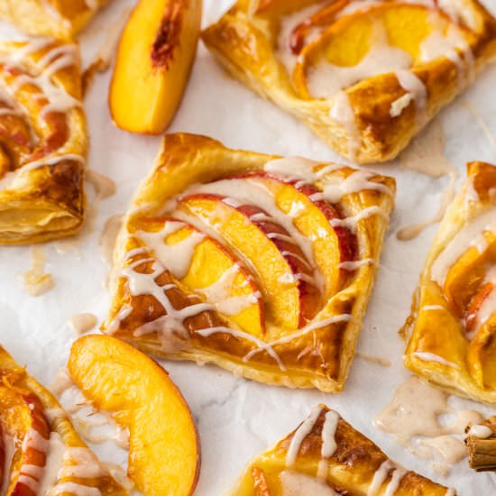 Puff Pastry Peach Tarts - Recipe photo by sugarsaltmagic