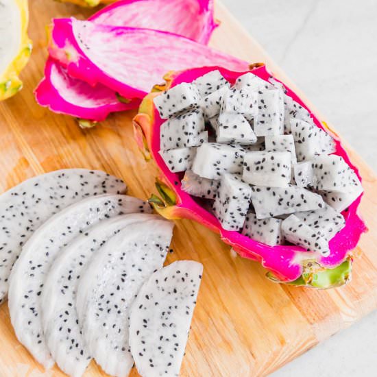 How To Cut Dragon Fruit - Recipe photo by Running to the Kitchen