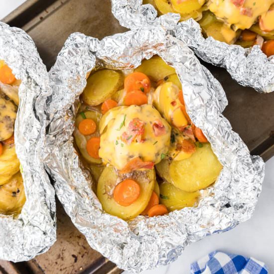 Hobo Dinner Foil Packets - Recipe photo by OnMyKidsPlate