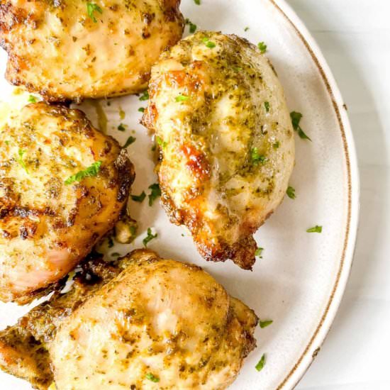 Air Fryer Pesto Chicken - Recipe photo by Low Histamine Kitchen