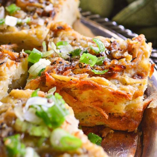 Onion Crusted Potato Kugel - Recipe photo by thisishowicook