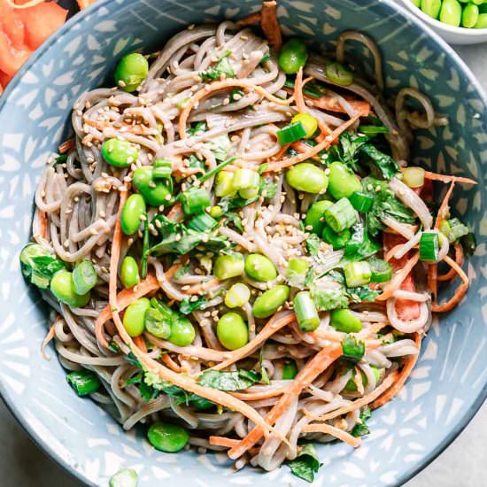 Sesame Ginger Soba Noodle Salad - Recipe photo by forkintheroad