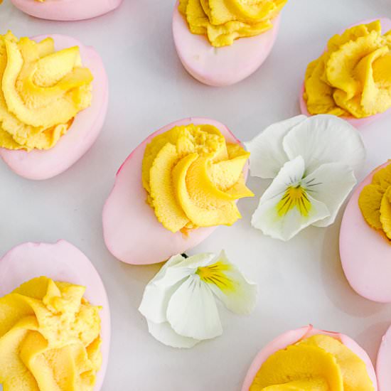Spring-Inspired Deviled Eggs - Recipe photo by House of Elyn Ryn