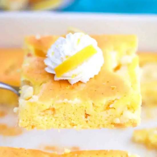 Lemon Earthquake Cake - Recipe photo by peasandpeonies