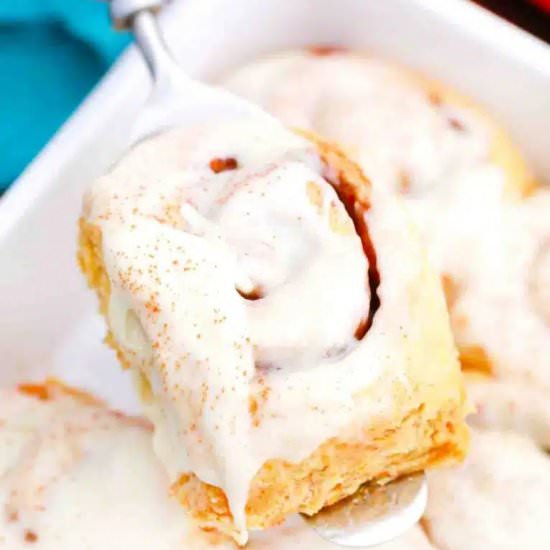 Carrot Cake Cinnamon Roll - Recipe photo by peasandpeonies