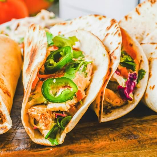 Blackened Air Fryer Fish Tacos - Recipe photo by dishnthekitchen