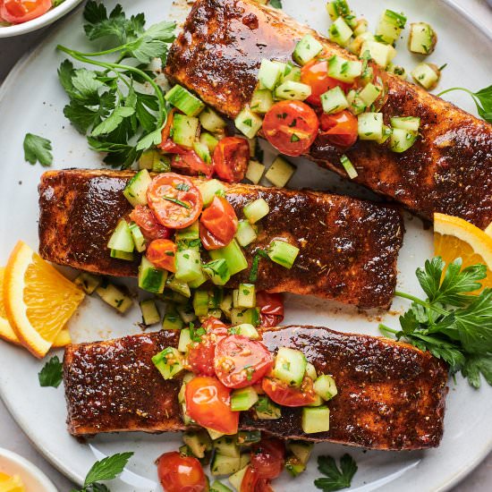 Sheet pan salmon - Recipe photo by grandbabycakes