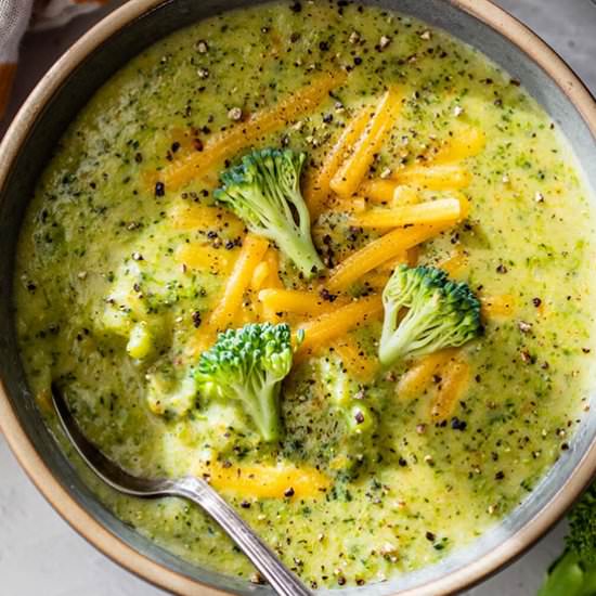 Broccoli Cheddar Soup - Recipe photo by Skinnytaste