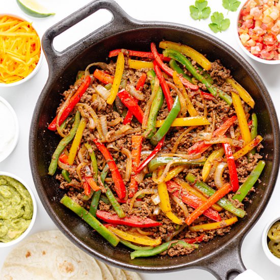 Ground Beef Fajitas - Recipe photo by mapleandmango