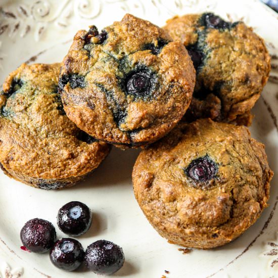 Almond Flour Blueberry Muffins - Recipe photo by the food blog