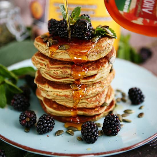 Pumpkin Seed Flour Pancakes - Recipe photo by angiesrecipes