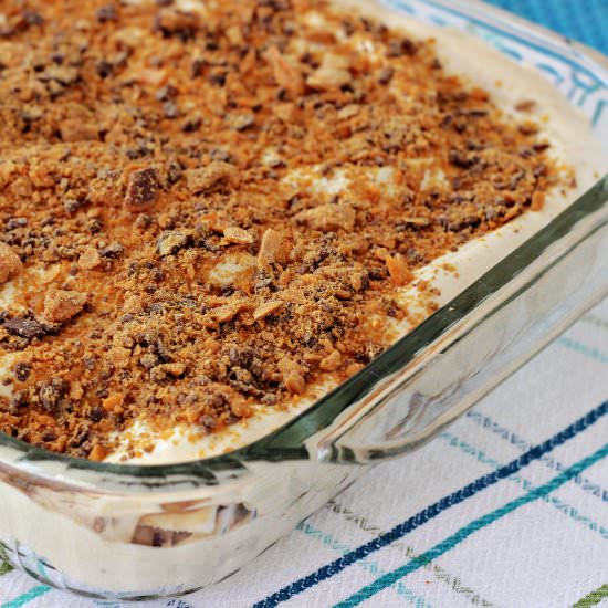 Easy No-Bake Butterfinger Dessert - Recipe photo by ReneesKitchenAdventures