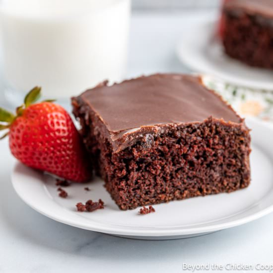 Buttermilk Chocolate Cake - Recipe photo by BeyondtheCoop