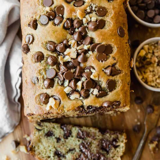 Chocolate Chip Zucchini Bread - Recipe photo by Jar Of Lemons