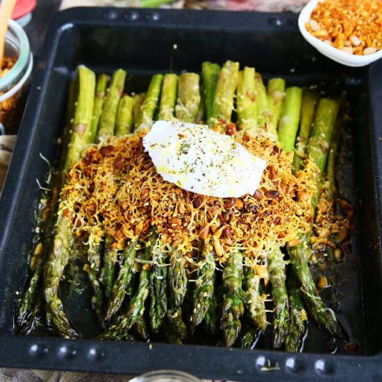 Roasted Asparagus with Pinenut Dukk - Recipe photo by angiesrecipes