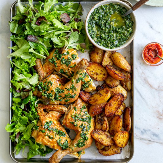 Roast Chicken with Salsa Verde - Recipe photo by Flaevor
