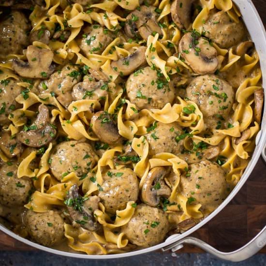 One Pot Meatball Stroganoff - Recipe photo by dizzybusyandhungry