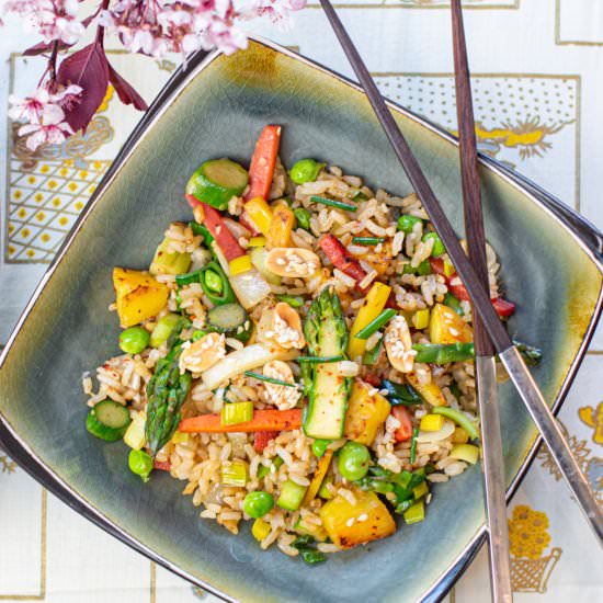 Spring Vegetable Fried Rice - Recipe photo by a zest for life