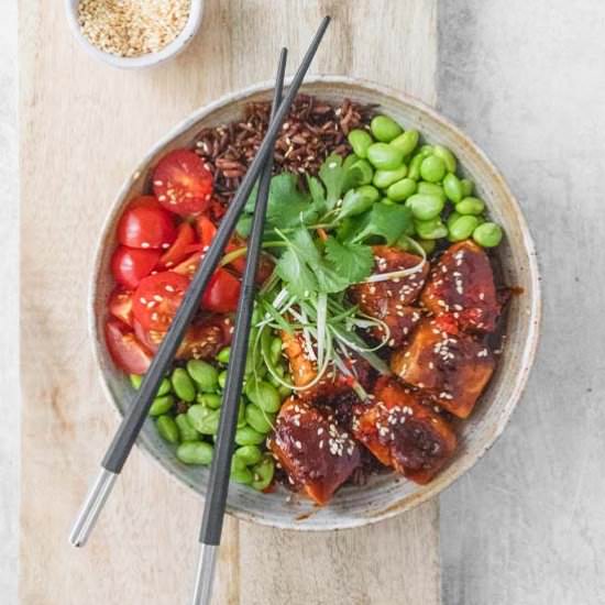 Pan Fried Salmon Teriyaki Bowl - Recipe photo by The Real Food Geek