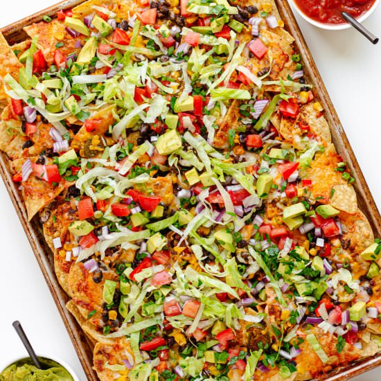 Loaded Veggie Nachos - Recipe photo by mapleandmango