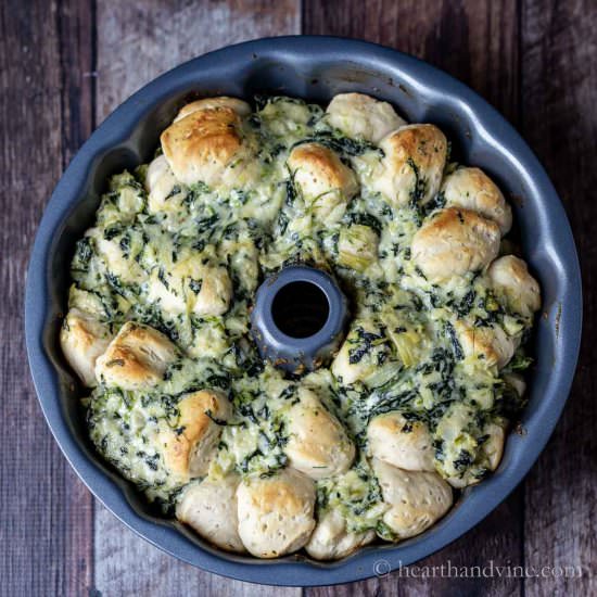 Spinach Artichoke Pull Apart Bread - Recipe photo by hearthandvine