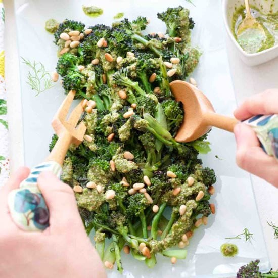 Salsa Verde with Purple Sprouting - Recipe photo by joskitchenlarder
