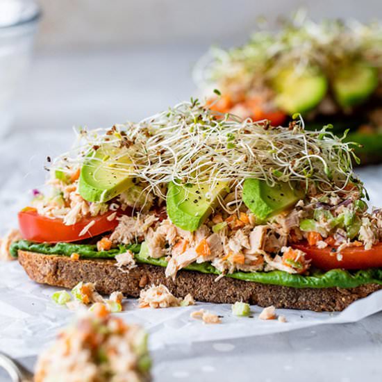 Open Faced Tuna Sandwich w Avocado - Recipe photo by Skinnytaste
