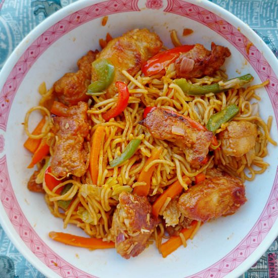 Chicken Manchurian Noodles - Recipe photo by saodeh