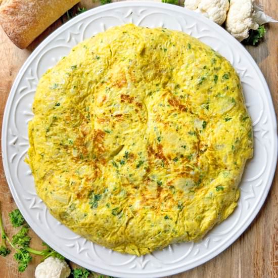 Spanish Cauliflower Omelette - Recipe photo by Spain on a Fork