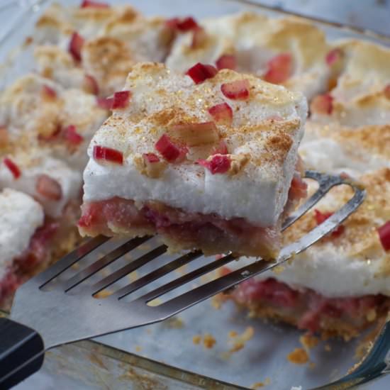 Rhubarb Meringue Torte - Recipe photo by Food Meanderings