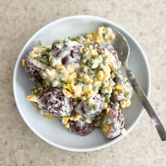 Creamy Potato Salad with Peas - Recipe photo by Lisa G Cooks