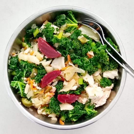 Chicken, Kale, Beets Bowl - Recipe photo by escapetofood