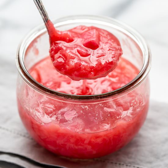 Rhubarb Sauce - Recipe photo by Savingroomfordessert