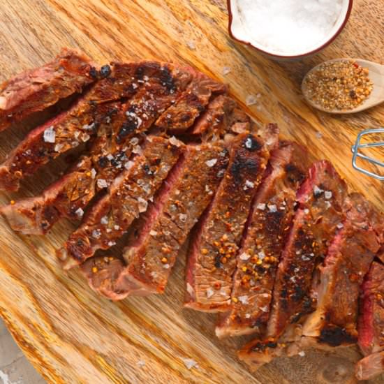 Grilled Bison Ribeye Steaks - Recipe photo by inthekitchnet