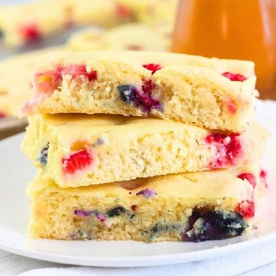sheet pan pancakes with berries - Recipe photo by nowcookthis