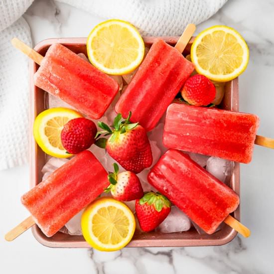 Easy Strawberry Lemonade Popsicles - Recipe photo by dizzybusyandhungry
