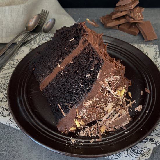 Spelt Flour Chocolate Fudge Cake - Recipe photo by thespeltkitchen