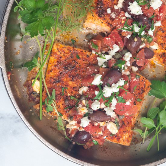 Greek Salmon - Recipe photo by biscuitsandburlap