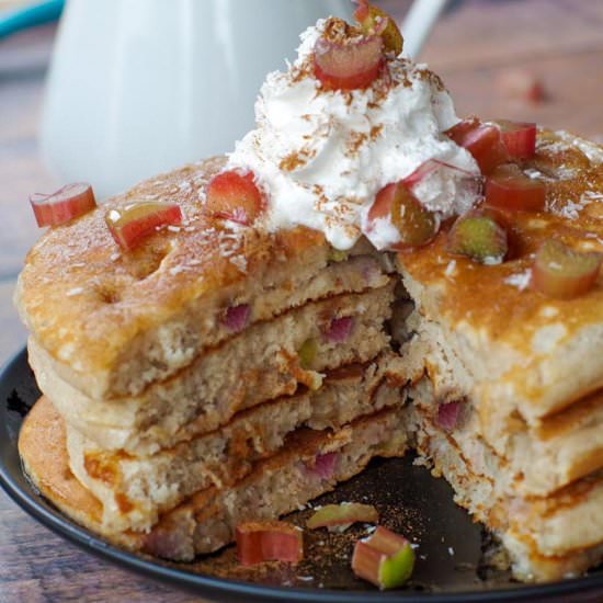 Rhubarb Pancakes - Recipe photo by Food Meanderings