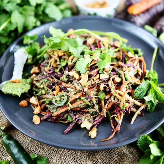 Heirloom Carrot and Cashew Salad wi - Recipe photo by angiesrecipes