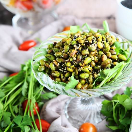 Roasted Edamame with Sesame and Bla - Recipe photo by angiesrecipes