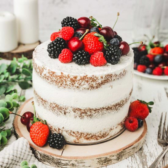 Berry Semi Naked Cake - Recipe photo by Sweetly Cakes